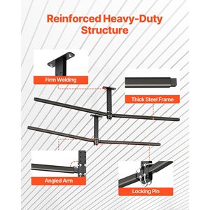 Sistema di Stoccaggio per Kayak Regolabile e Resistente, Supporto a Soffitto per 2 Kayak, Sistema di Stoccaggio Sospeso per Garage - Capacità 250 Libbre - Product Image 4