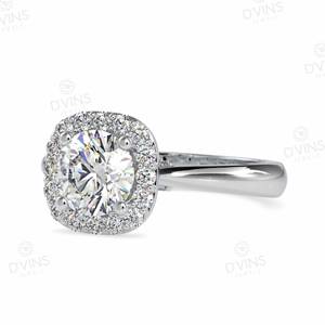 Bague de fiançailles et de mariage de luxe D'VINS JEWELS unisexe en or massif 14 carats avec diamant de laboratoire rond de 2 carats VVS certifié IGI - Product Image 6