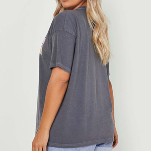 Camiseta OEM Vintage Oversize de Corte Holgado para Mujer, Manga Larga, Efecto Desgastado con Lavado Ácido, Tejido Transpirable, Talla XL, Suministro al por Mayor - Product Image 4