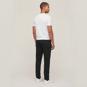 Pantalon de jogging pour homme, noir uni, taille élastique, décontracté, en tricot uni - Product Image 2