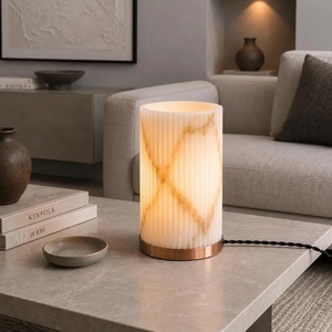 Lampe de table en marbre, design minimaliste rond, décoration intérieure pour salon, luminaire moderne pour la maison - Product Image 6