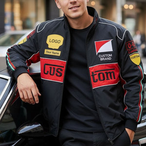Custom Brand Unisex <b>Racing</b> <b>Jacket</b> Full Sleeve Zip Windproof % Cotton Bomber Track <b>Jacket</b> Anti-UV 160g All Seasons Wear - Product Image 5