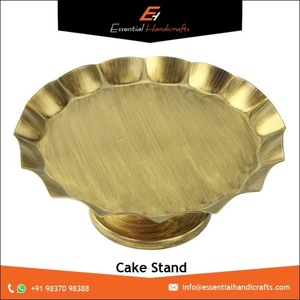 Round Flower Shape Metal <b>Cake</b> <b>Stand</b> Handmade Gold Finish Decorative Display Tray - Product Image 5