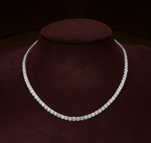 Collar de Diamantes Cultivados en Laboratorio Personalizado, Cadena de Plata, Diamante de Corte Brillante Redondo, Joyería Fina de Alta Calidad, Certificado IGI, Estilo Vintage - Product Image 1