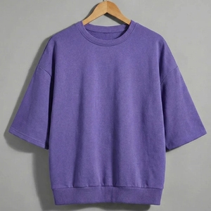 Camiseta Oversize de Lana Tejida Vintage de Alta Calidad y Camiseta de Manga Corta Estampada para Hombre, Colección Streetwear 2026, Nueva Colección Mixed Emotion - Product Image 2