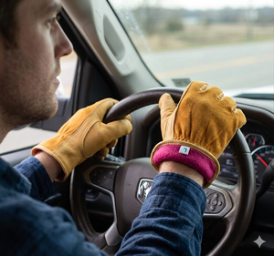Leather Work <b>Gloves</b> Heavy Duty Cowhide Grain & Split Leather Smooth Finish Anti Slip Straight Cuff General Purpose Safety <b>Gloves</b> - Product Image 3