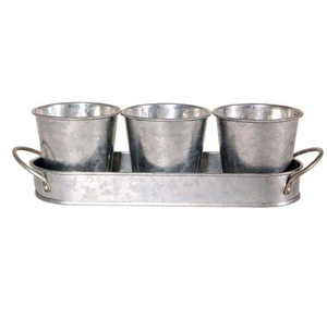 Nouveau design de plateau en métal avec pots, jardinières et pots en métal personnalisés en fer galvanisé pour la décoration intérieure et extérieure - Product Image 4