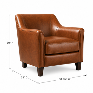 Genuine Leather Mid Century Modern Accent Armchair Single Sofa <b>Chair</b> Modern Luxury Design Durable Living Apartment Dining Gym - Product Image 2