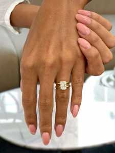 Gorgeous Lab Grown 5.01CT VS1 Radiant Cut Diamond Dual Band Ring For Women's 18K Solid Gold Wedding Party Gift For <b>Girlfriends</b> - Product Image 3