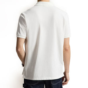 Nouveau T-shirt Classique Homme en Maille Tricotée Respirante avec Col et Poignets Côtelés en Coton, Broderie Personnalisée, Style Décontracté - Product Image 2