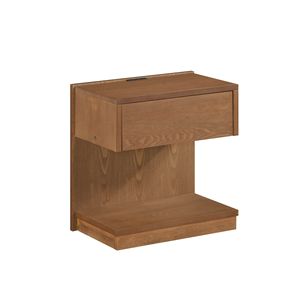 Tavolino Moderno in Legno Marrone con Cassetto, Ripiano Aperto e Porta USB per Soggiorno - Product Image 2