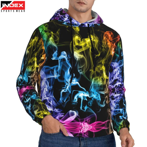 Sudadera con Capucha para Hombre, Estampado de Humo Colorido, Corte Regular, Informal, Tejida en Poliéster, para Otoño - Product Image 2
