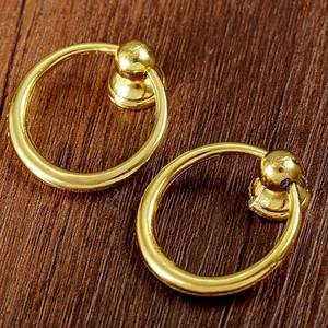Componente de ferretería de hierro pulido dorado con rosca, con tapa de anillo superior, tipo gancho, para resina, cristal, gemas y adornos - Product Image 2