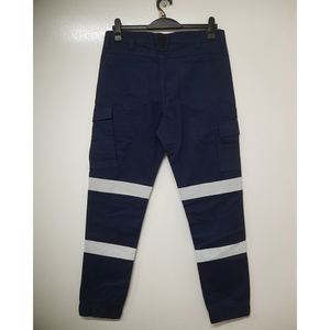 Pantalon de travail cargo pour homme 100% coton avec plusieurs poches, coutures durables, taille élastique, coupe confortable pour le travail en extérieur - Product Image 2