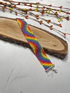 BOHO VINTAGE STYLE <b>Beaded</b> <b>bracelet</b> Rainbow <b>beaded</b> <b>bracelet</b> Multicolor <b>bracelet</b> Loom <b>bracelet</b> Friendship <b>bracelet</b> LGBT <b>bracelet</b> - Product Image 4