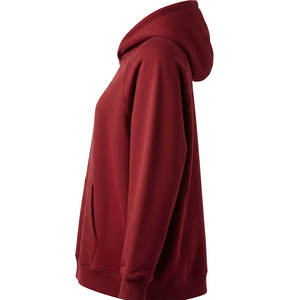 Wholesale Heavyweight Cotton <b>Maroon</b> Red <b>Hoodie</b> Raglan Sleeve Oversized Pullover Kangaroo Pocket Cozy Streetwear Sweatshirt Blank - Product Image 3