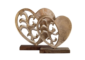 Decoración Navideña de Metal con Forma de Corazón en Base de Madera, Ideal para Regalos, Bodas y Fiestas, un Obsequio Romántico - Product Image 5