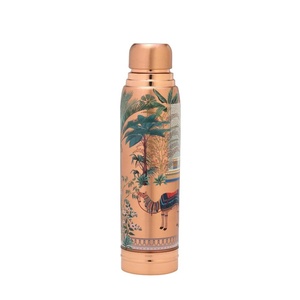 กระติกน้ำทองแดงสุญญากาศ ขนาด 17 ซม. ลายต้นปาล์ม สำหรับใช้เดินป่ากลางแจ้ง - Product Image 6