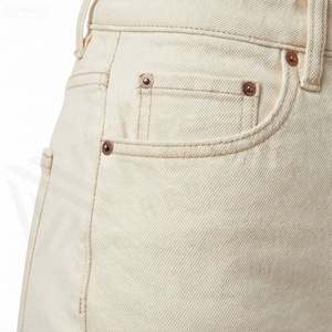 Jupe crayon mini en denim taille haute pour femme avec poches, couleur unie, tissu tissé, toutes saisons - Product Image 4