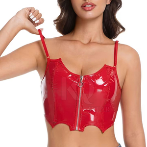 Blank Wholesale Women Leather Bra Custom Logo Sexy Triangle Lingerie Bulk Factory Direct Custom Made Women Leather Bra - Product Image 4