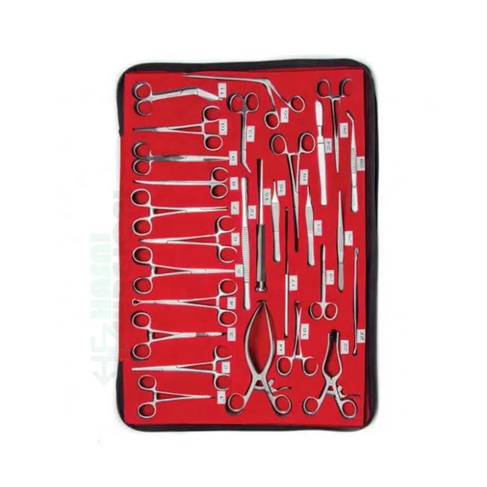 Kit d'instruments chirurgicaux de dissection 28 pcs outils d'anatomie d'autopsie avec étui portable