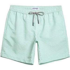 Shorts de bain pour hommes en polyester tissé avec bordure contrastante, imprimé AOP, élastique en nylon, séchage rapide, décontracté, fournisseur du Bangladesh - Product Image 5