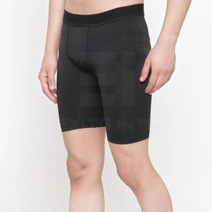 Shorts de compression mi-longue style urbain, taille personnalisée, séchage rapide, Spandex/Polyester élastique, logo personnalisé, faible MOQ, pour hommes, course à pied - Product Image 2