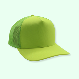 Gorras Trucker de Fábrica Vietnamita, con Malla Trasera, Personalizables, de 5 Paneles, de Espuma, para Viaje y Estilo Urbano, OEM, Venta al por Mayor, de Polialgodón, Color Verde Matcha - Product Image 1