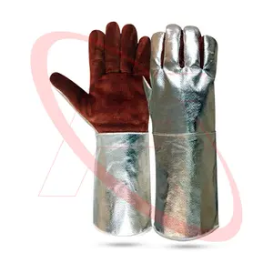 2024新型消防员手套耐热皮革安全手套巴基斯坦消防员皮手套