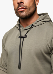 Sudadera con Capucha para Hombre, Color Verde Oliva, Corte Regular, Informal, Tejida en Poliéster, Transpirable, Diseño de Bolsillo, para Otoño - Product Image 5