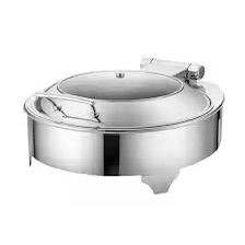 Plat de service isotherme de luxe en acier inoxydable doré avec couvercle en dôme, chauffe-plats pour buffet d'hôtel - Product Image 5