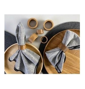 Decorative Wooden Napkin Ring <b>Set</b> Natural Solid Wood Napkin Ring for Dining Table Styling - Product Image 4