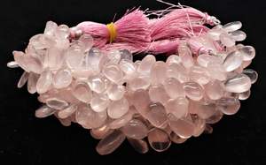 Cuentas de Cuarzo Rosa AAA Lisas en Forma de Pera Briolette 7x10-9x13 MM, Cuentas Sueltas de Cuarzo Rosa de 8 Pulgadas para Joyería - Product Image 5