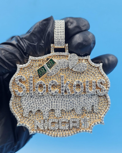 จี้ฮิปฮอปมอสซาไนต์แบบกำหนดเอง จี้วงกลมสองสีพร้อมตัวอักษรชื่อ จี้เงินแท้ 925 ผ่านการทดสอบเพชร เหมาะสำหรับเป็นของขวัญ - Product Image 1