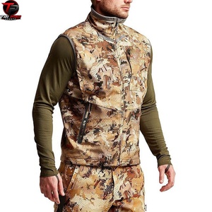 Gilet utilitaire softshell pour homme, col montant, fermeture éclair intégrale, plusieurs poches zippées, pour la chasse, la pêche, les voyages, coupe-vent - Product Image 3