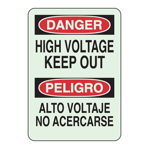 Panneau bilingue de signalisation de danger haute tension pour zones de sécurité industrielle - Product Image 3