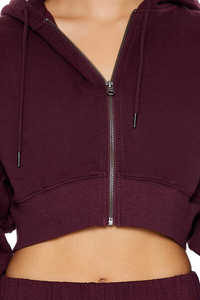 New <b>Trendy</b> Custom Women's Cropped <b>Hoodies</b> Wholesale Pullover Cropped Hoodie Drop Shoulder Zipper Up Best Quality Women's <b>Hoodies</b> - Product Image 6