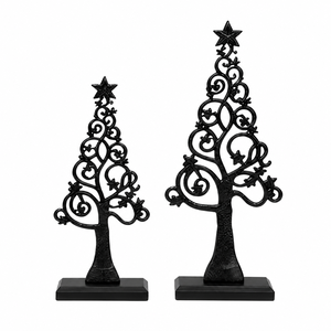 Black Metal <b>Tree</b> Décor Sculpture | Living Room <b>Table</b> <b>Christmas</b> Home Decoration Gift - Product Image 1
