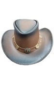 Cappello da Cowboy Australiano HS Brown in Vera Pelle, Stile Vintage Western Bush per Uomini e Donne