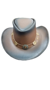 หมวกคาวบอยหนังแท้ HS Brown สไตล์ออสเตรเลีย วินเทจ สำหรับผู้ชายและผู้หญิง - Product Image 2