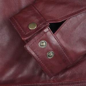 Nueva Chaqueta de Cuero Vintage Color Granate con Logotipo Personalizado al por Mayor para Hombre, Chaquetas para Hombre, Chaqueta de Alta Calidad para Invierno, Ropa Urbana - Product Image 6