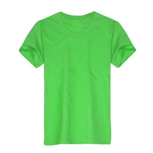 Chemises d'été écologiques anti-UV respirantes en coton uni, col rond, coupe ajustée, t-shirt uni à manches courtes 180g, 220g - Product Image 5