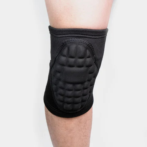 Genouillère de volley-ball noire en polypropylène, protection professionnelle, respirante, épaisse, absorption des chocs, fermeture auto-agrippante unisexe - Product Image 2