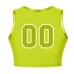 Camiseta Corta sin Mangas Verde Lima para Animadoras, Uniforme Deportivo Personalizado para Equipos, Ropa Deportiva de Alto Rendimiento, Ropa de Entrenamiento - Product Image 2