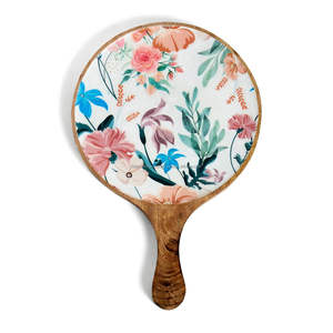 Beau plateau de service en bois imprimé de concepteur en gros en vrac plateaux à thé rectangulaires en bois de manguier à prix compétitif par FWE - Product Image 4