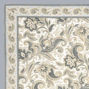 Mantel Rectangular de Algodón 100% Gris con Estampado Floral Hecho a Mano por HappyKraft, de la India (Rajasthan), Ecológico para Uso Doméstico - Product Image 4