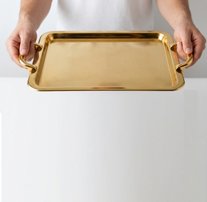 Stainless Steel 304 Grade Polished Rectangular Serving <b>Tray</b> <b>Large</b> Decorative Food Safe Metal Platter Wedding Tableware Gift <b>Tray</b> - Product Image 6