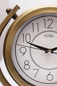 New Brass Desk <b>Clock</b> Circular Quartz <b>Battery</b> Operated Traditional Design Needle Display - Product Image 5