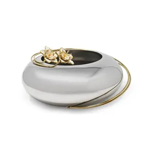 Vase à fleurs en métal fait main de qualité supérieure, élégant récipient décoratif pour arrangements floraux, idéal pour fleurs fraîches et plantes artificielles, style moderne - Product Image 3