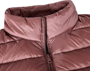 Chaleco Acolchado para Mujer, Cuello Alto, Cierre de Cremallera, Color Sólido, Relleno de Poliéster, Chaqueta de Invierno, Largo Regular para Adultos - Product Image 3